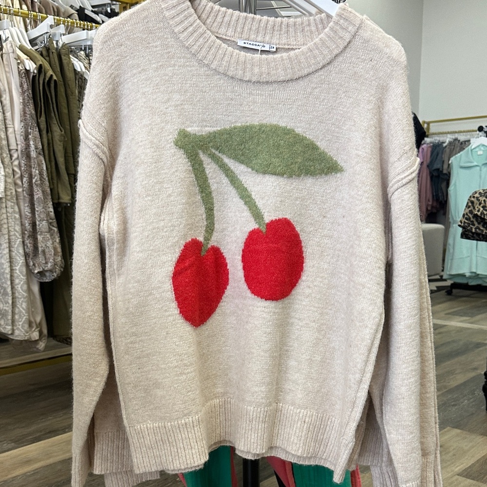 New! Staccato cherry sweater.